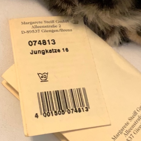 Steiff- Vintage -Cat-Jungkatze 16- 074813- Button in Ear- Perfect Condition - Picture 11 of 11